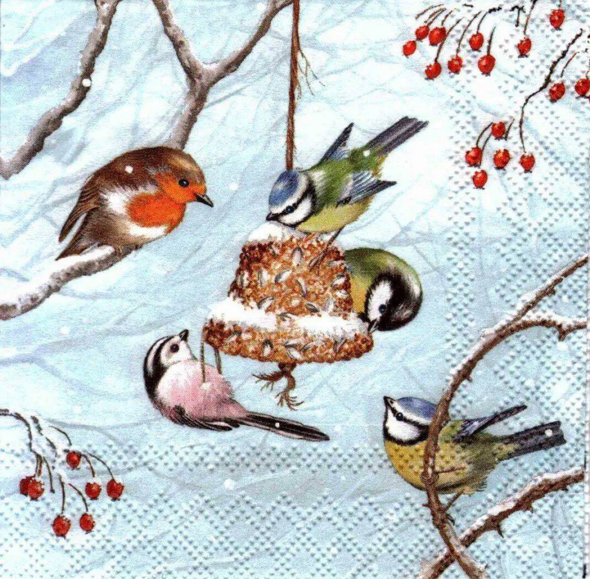 Зимние птицы для детей #15