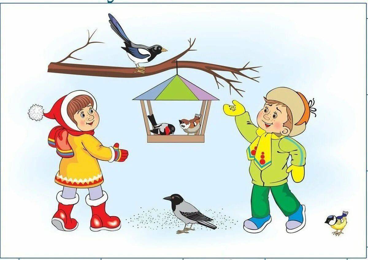 Зимние птицы для детей #20