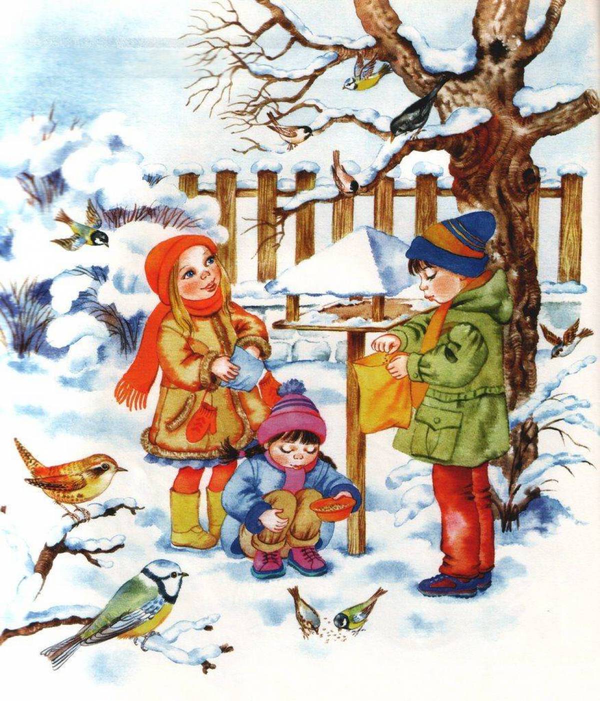 Зимние птицы для детей #26