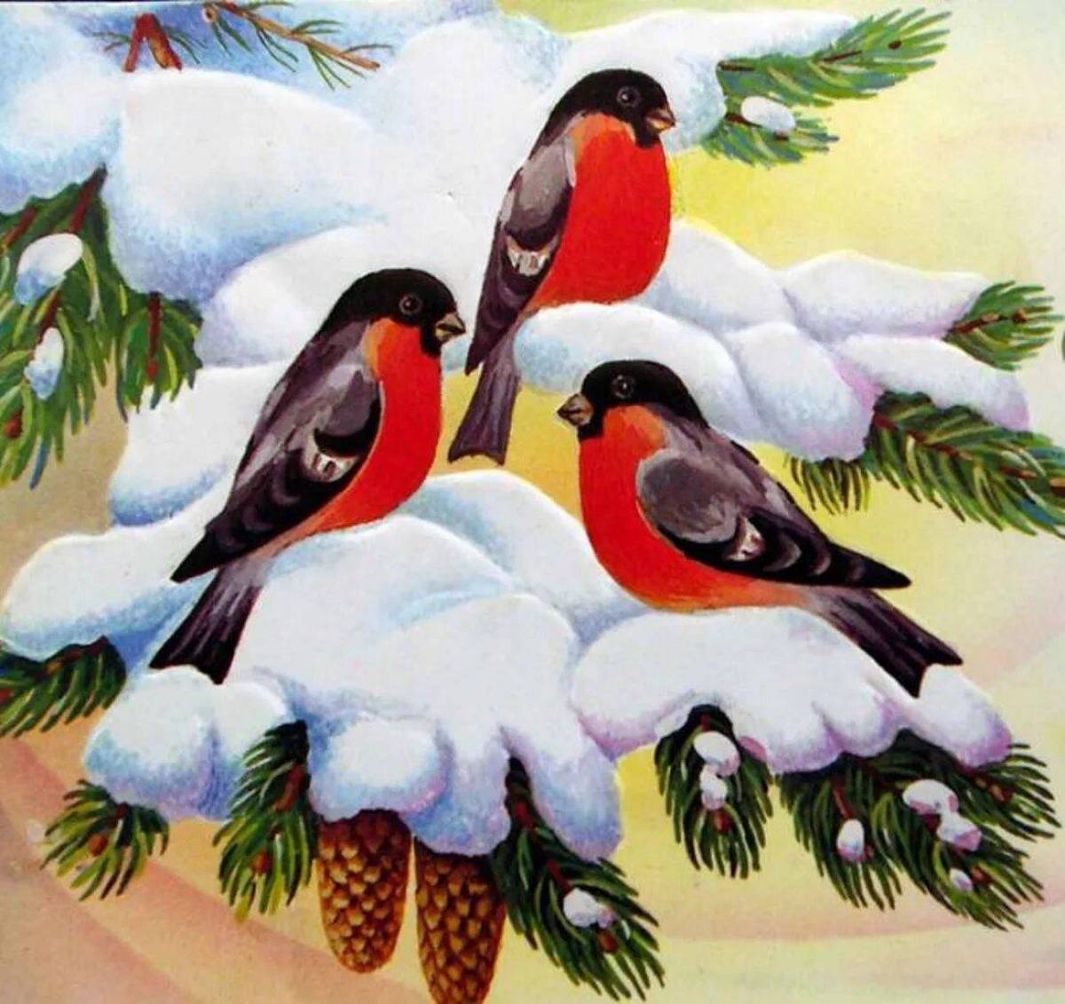 Зимние птицы для детей #29