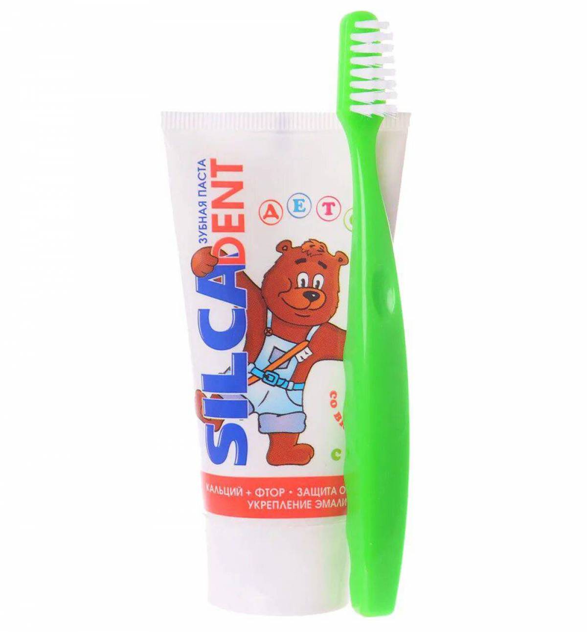 Зубная щетка и паста для детей #11