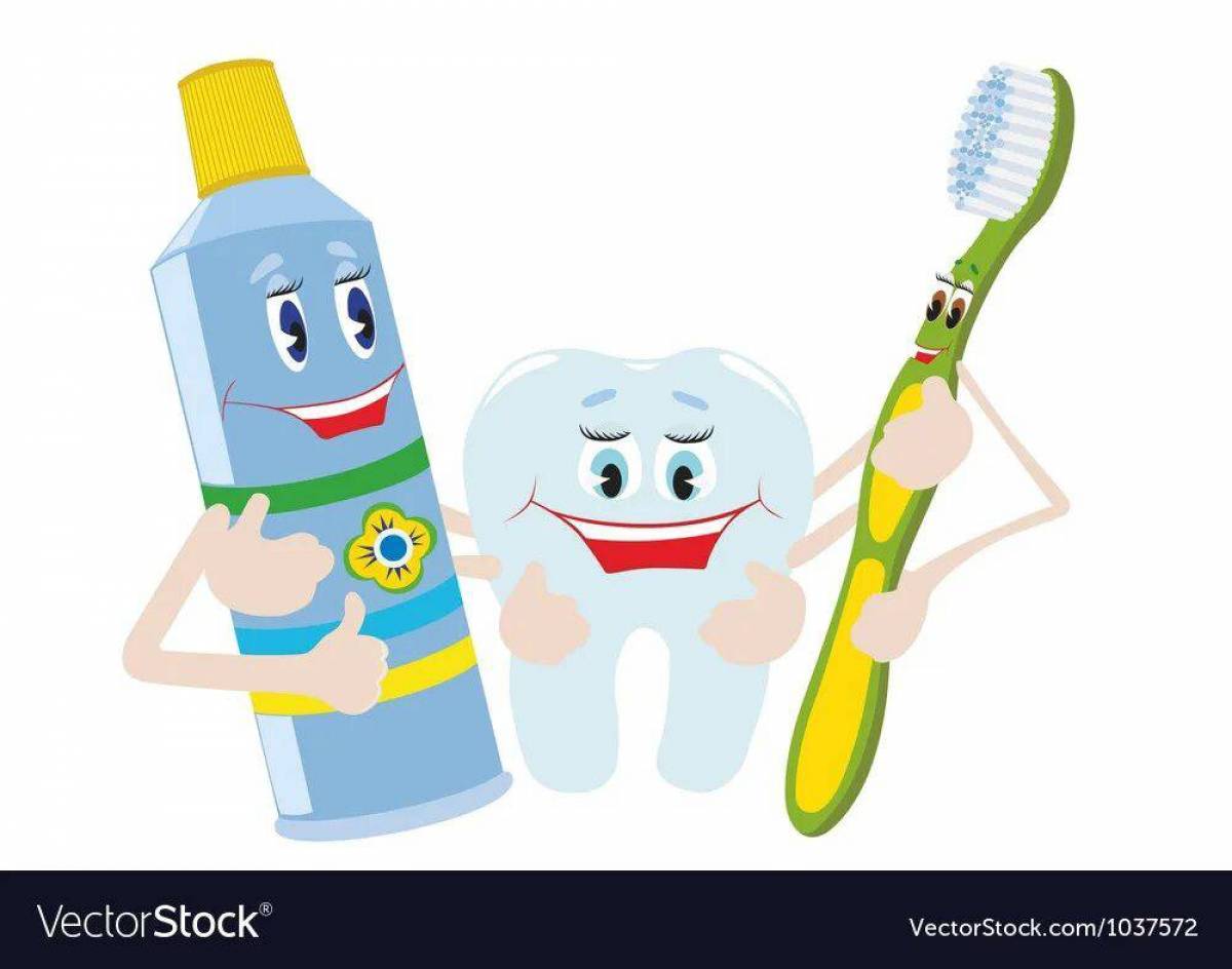 Зубная щетка и паста для детей #33