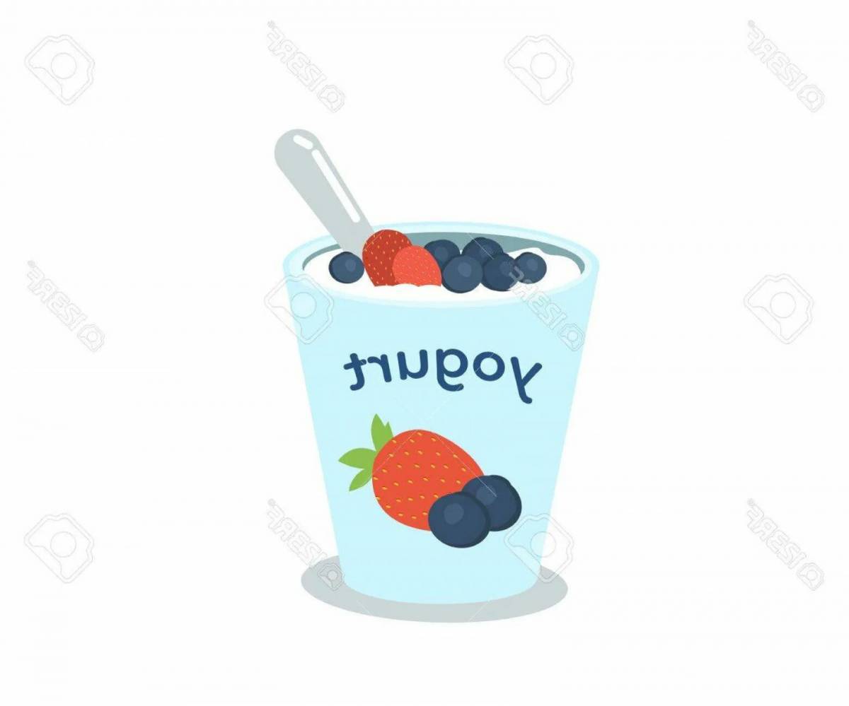 Йогурт на белом фоне