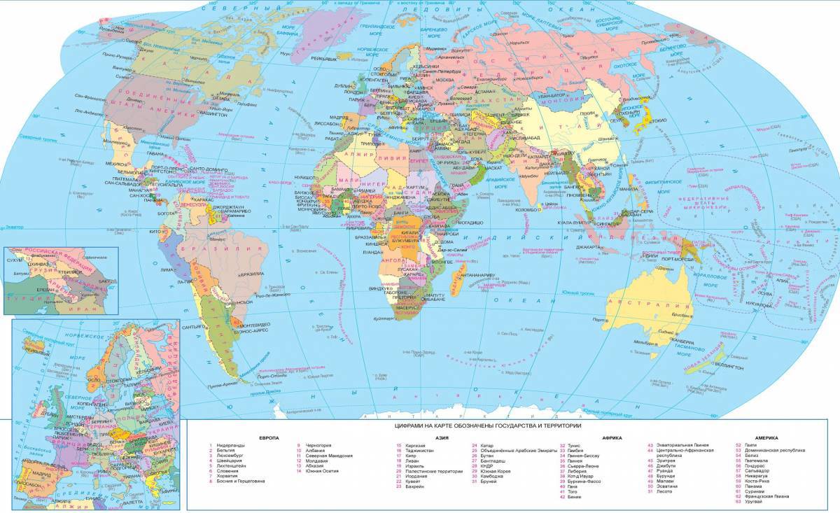 Карта мира политическая #7