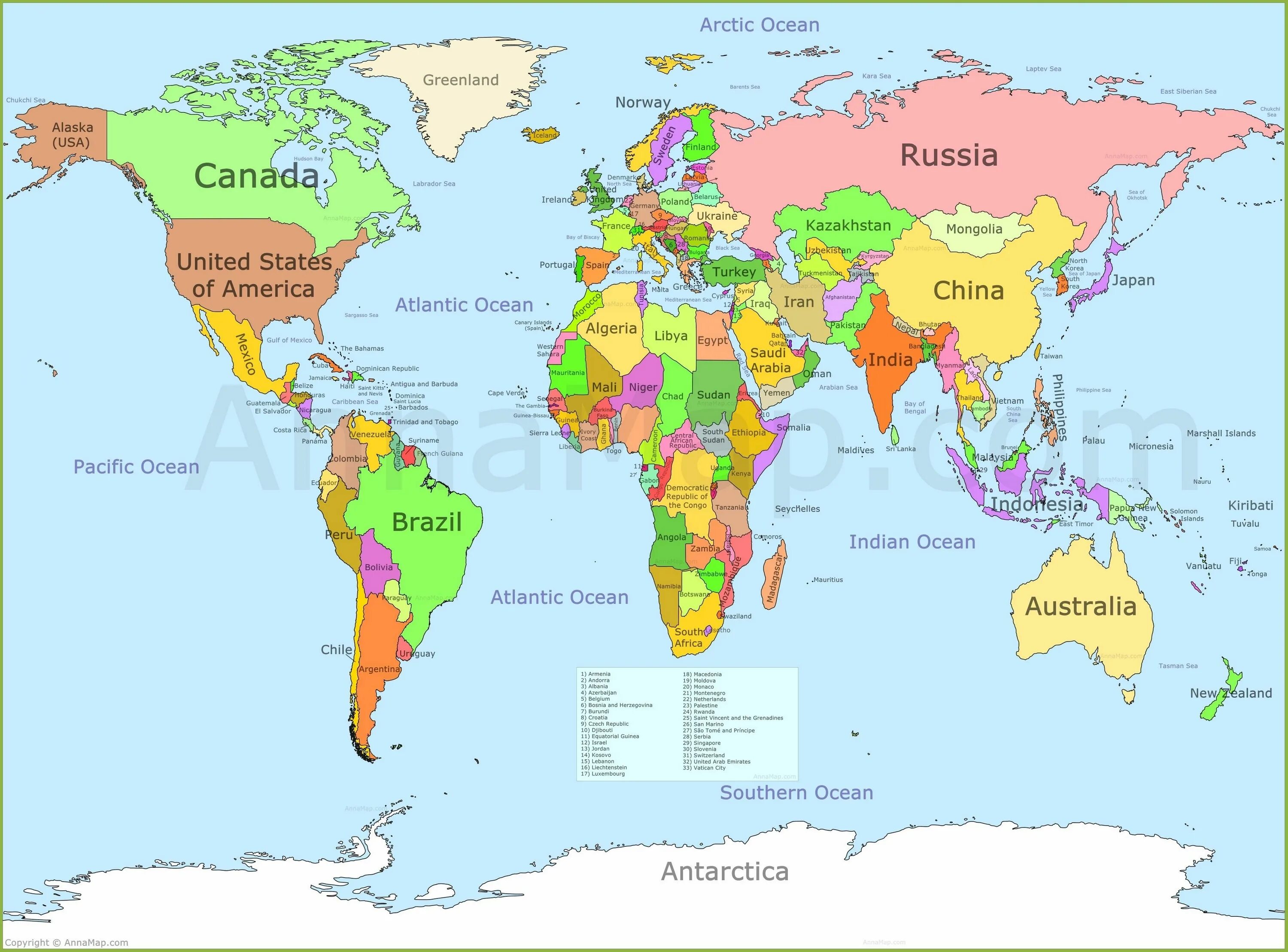 Карта мира со странами #10