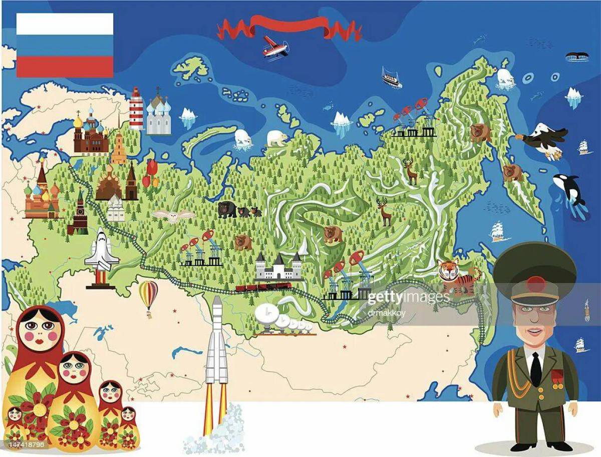 Карта россии для детей #10