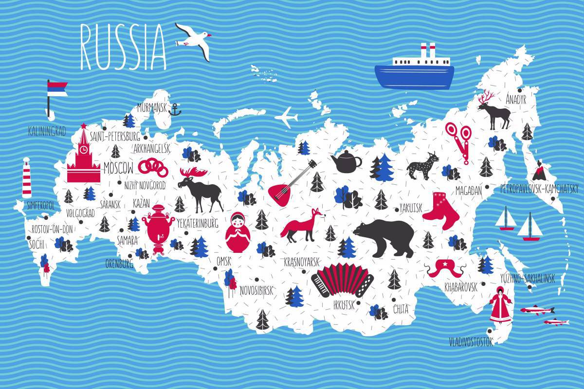 Карта россии для детей #21
