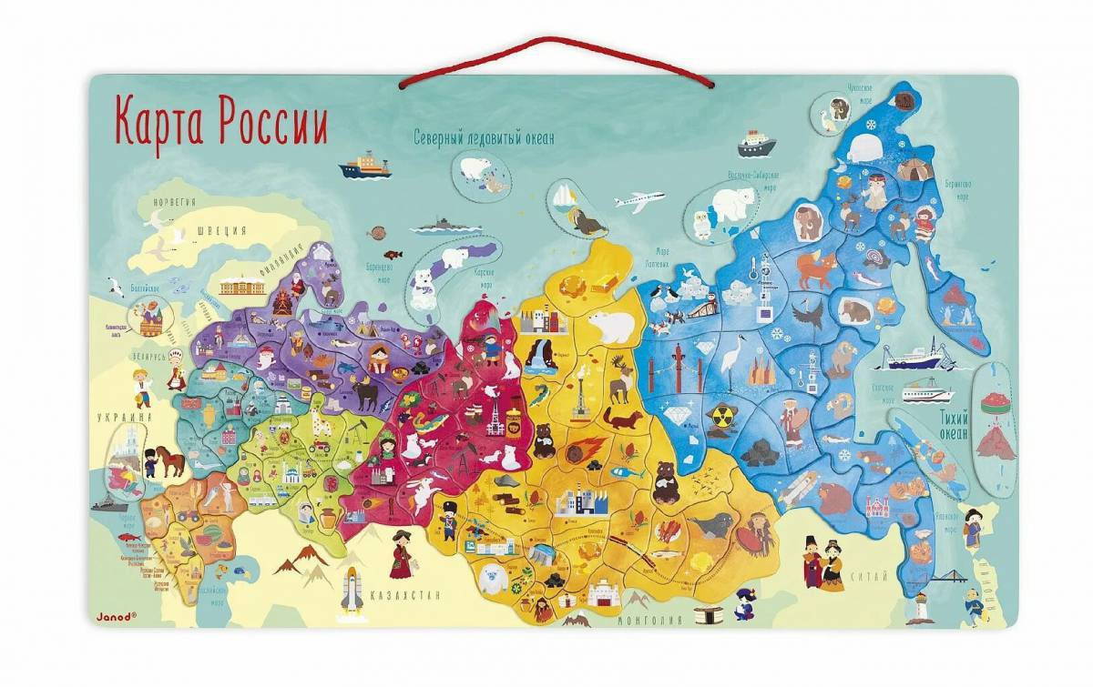 Карта россии для детей дошкольного возраста #3