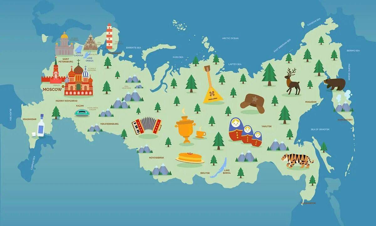 Карта россии для детей дошкольного возраста #15