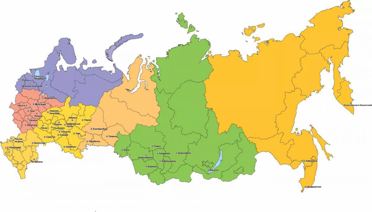 Карта россии с городами #6