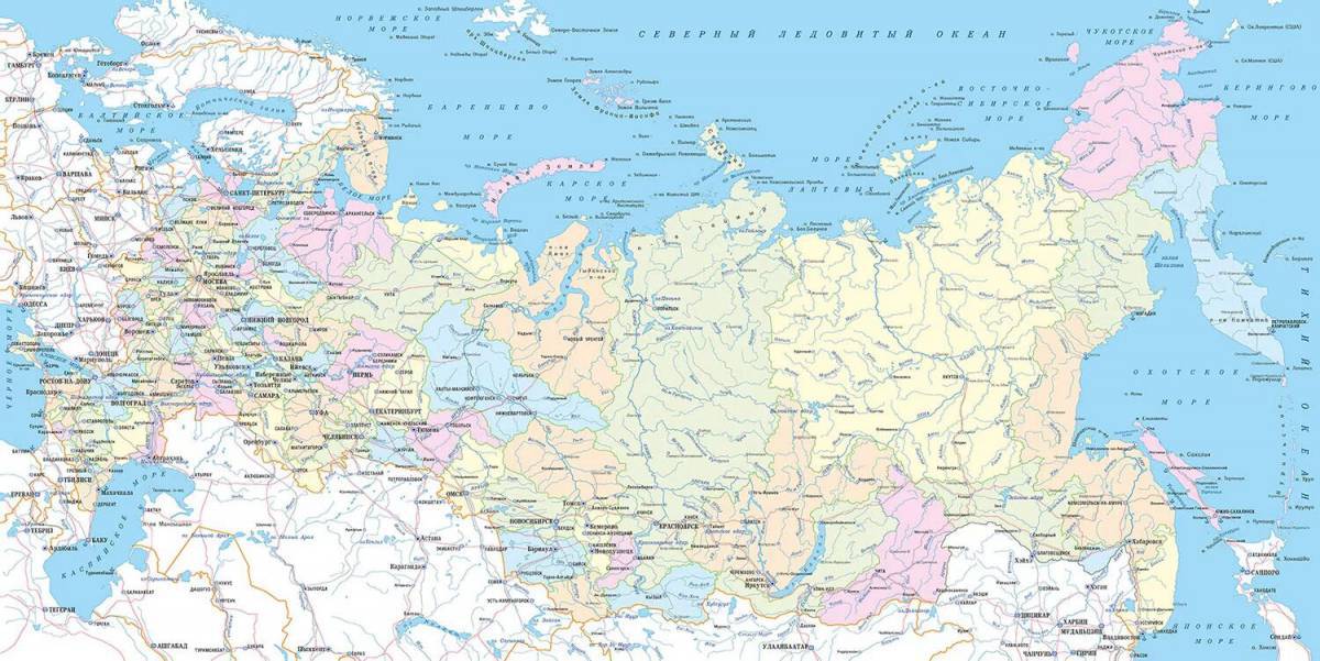 Карта россии с городами #16