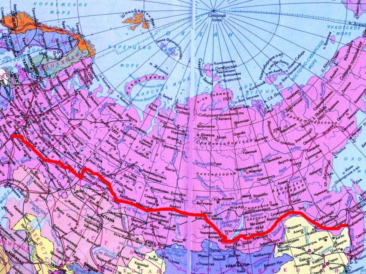 Карта россии с городами #17