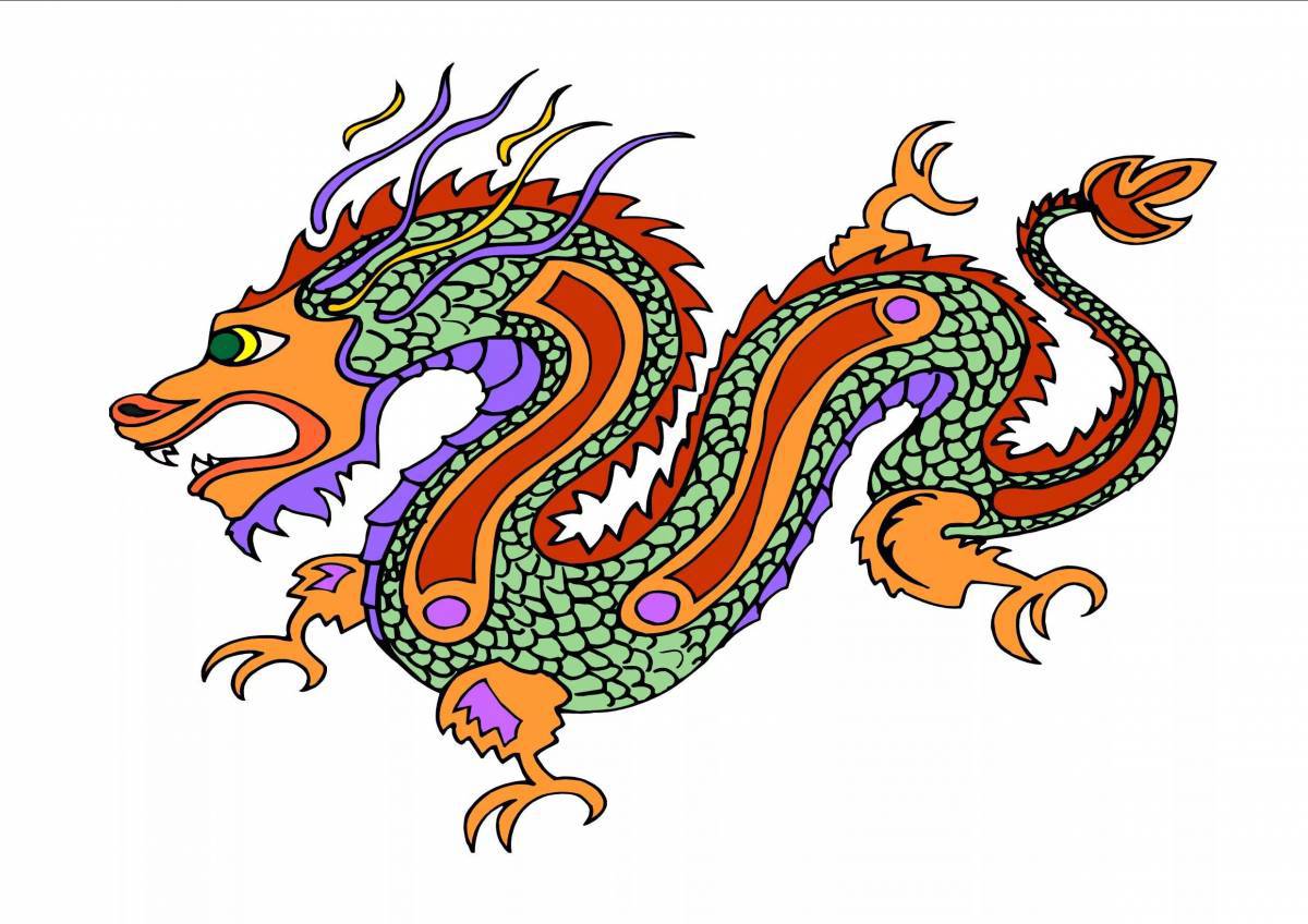 Китайский дракон для детей #3