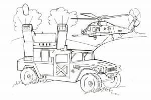 Раскраска машина военная для детей #19 #388141