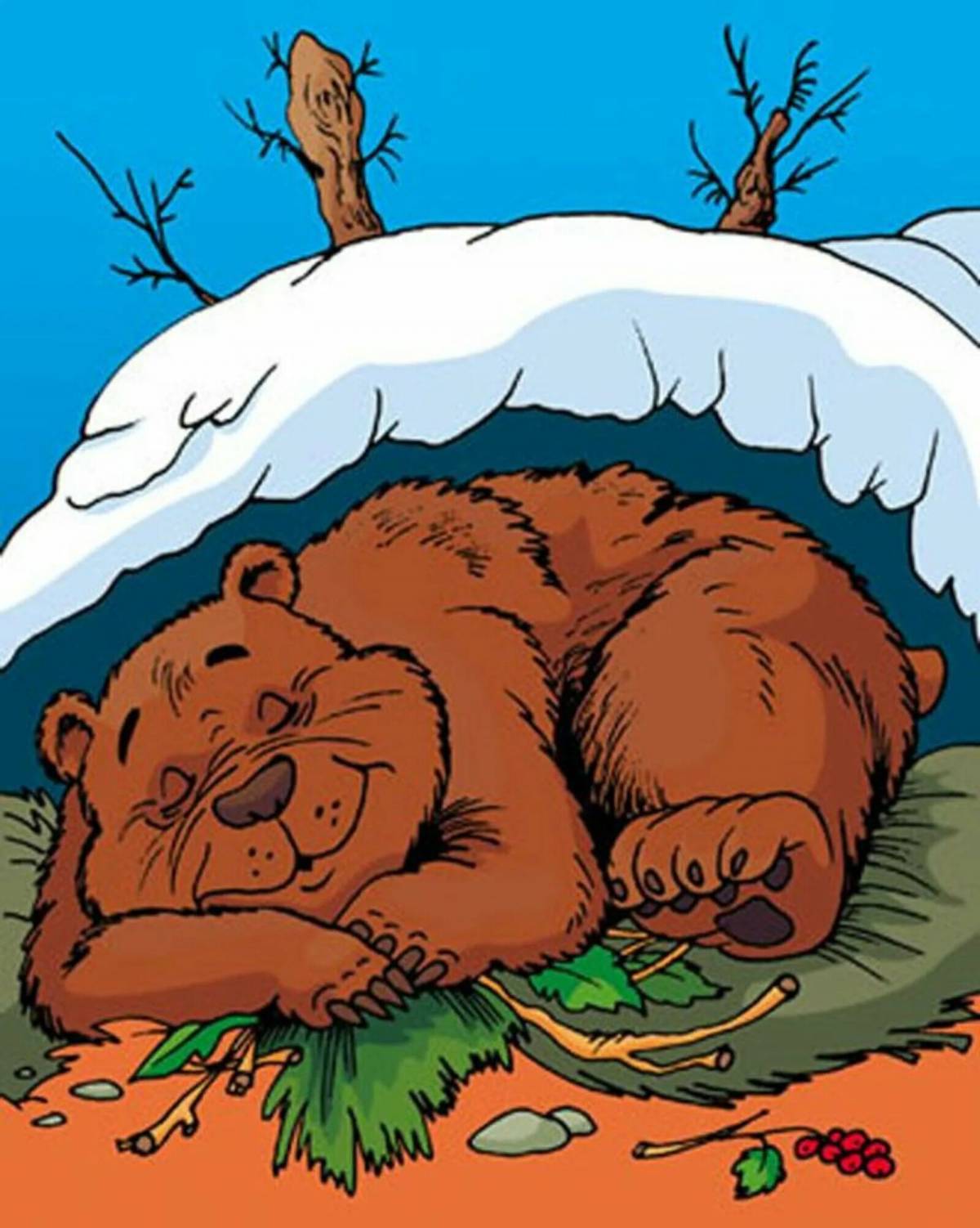 Медведь в берлоге зимой для детей #36