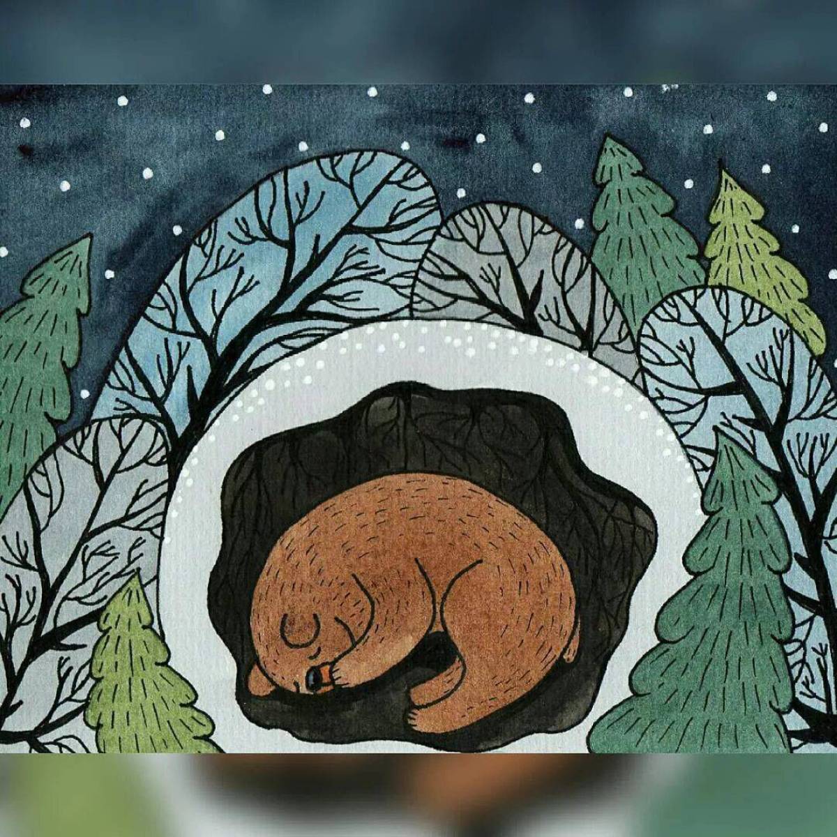 Медведь спит в берлоге для детей #5