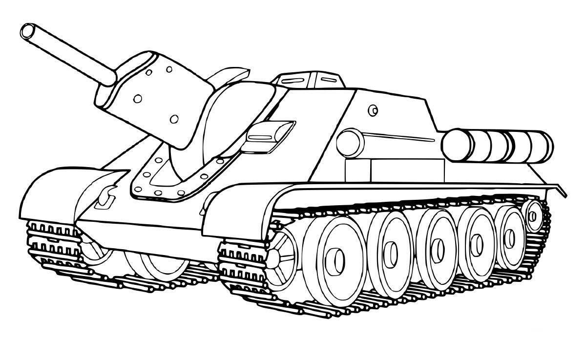 Рисунок танк раскраска для детей