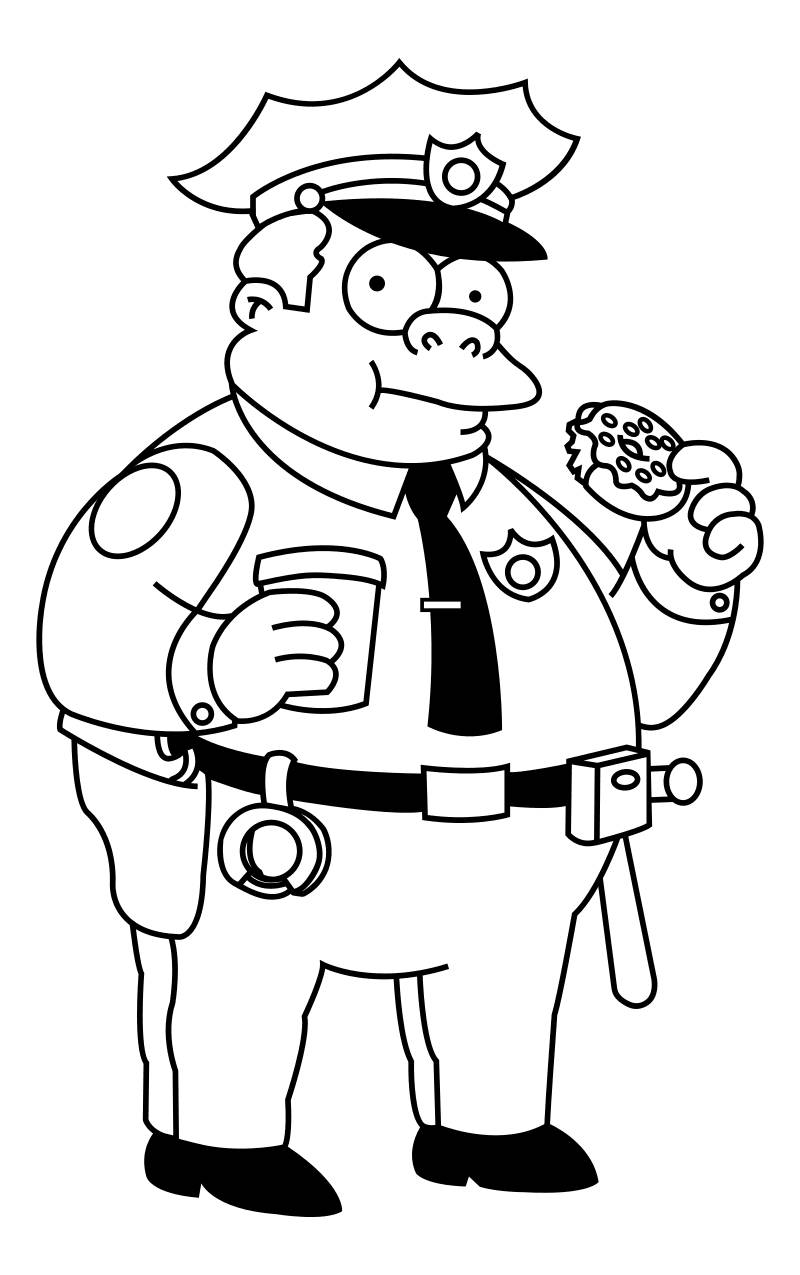 Фото Полицейский с пончиком