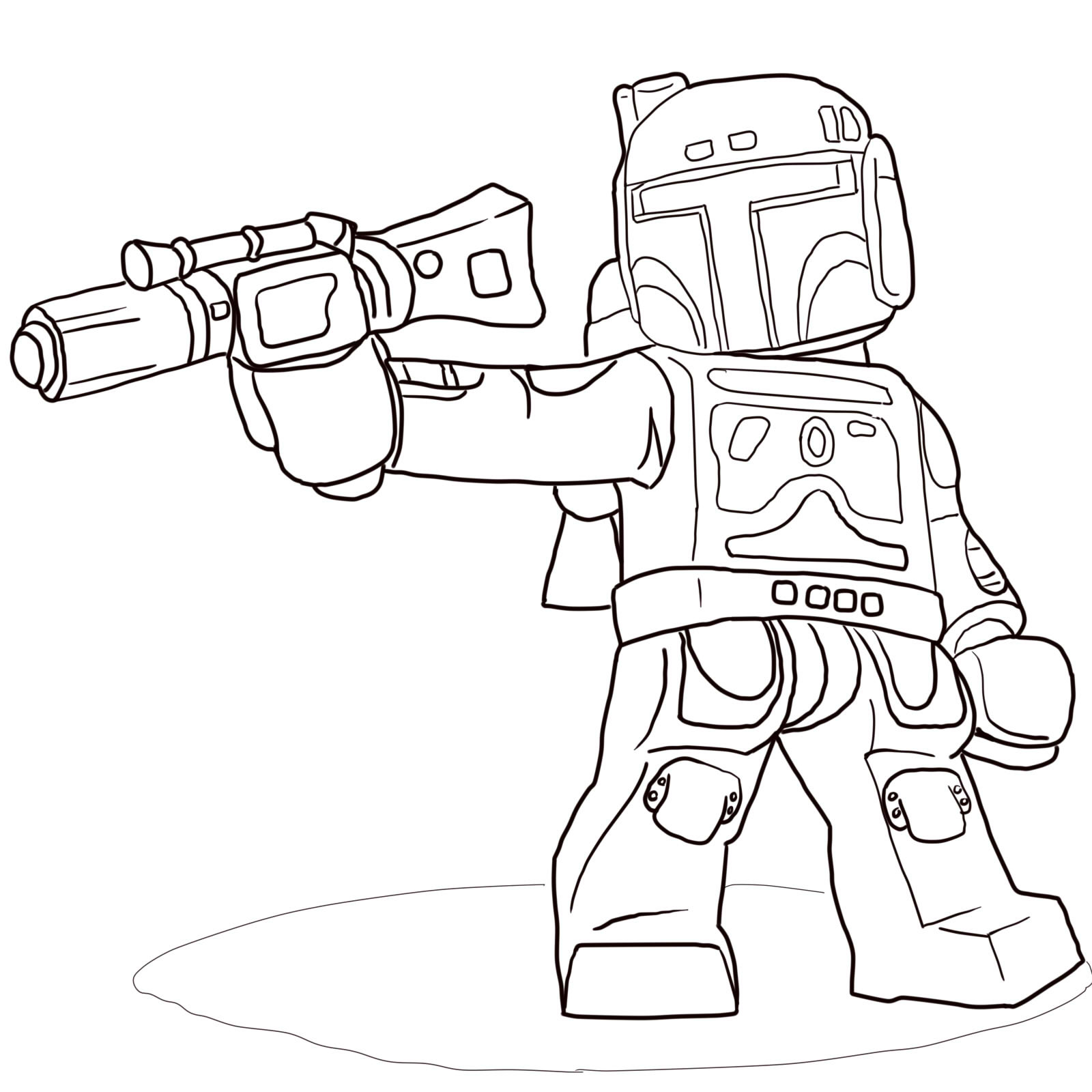 Lego star wars boba fet coloring page