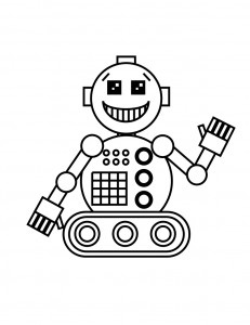 Photo Smiling robot coloring page