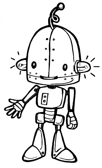 Photo Robot boy coloring page