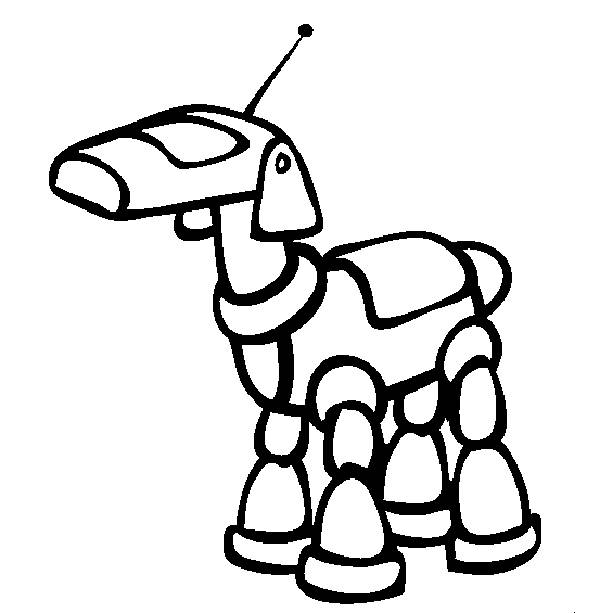 Photo Robot dog coloring page