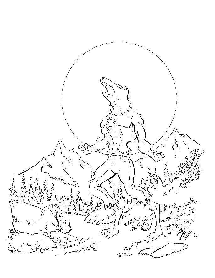 Photo Werewolf coloring page