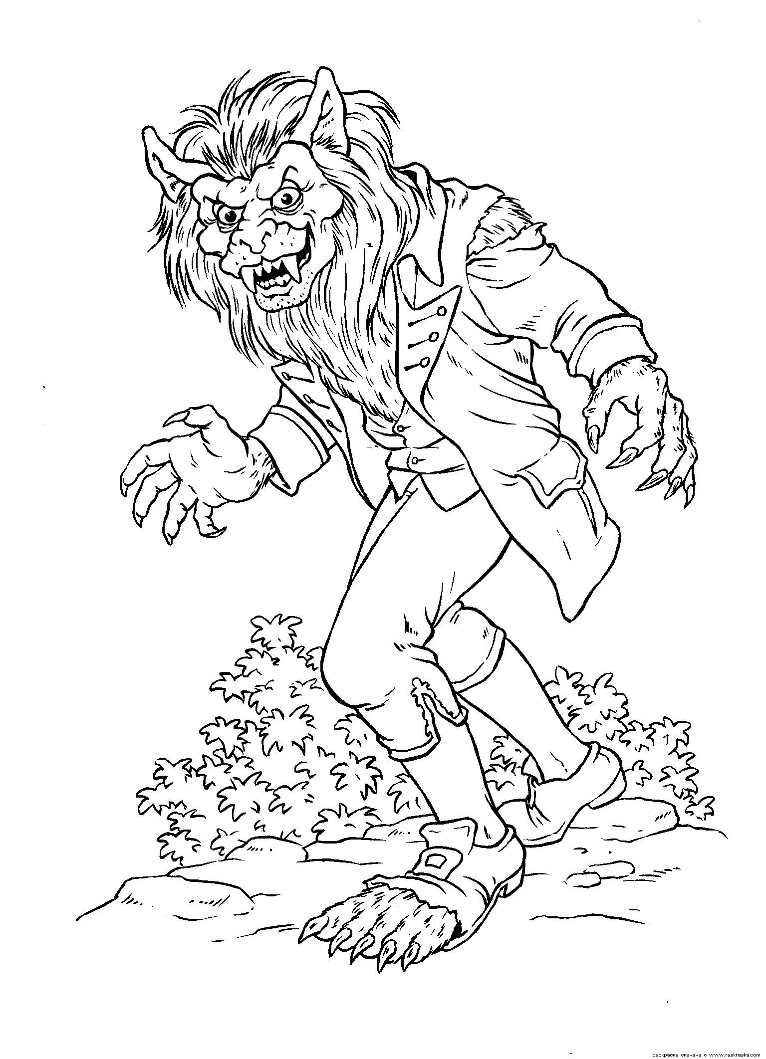 Photo Werewolf coloring page