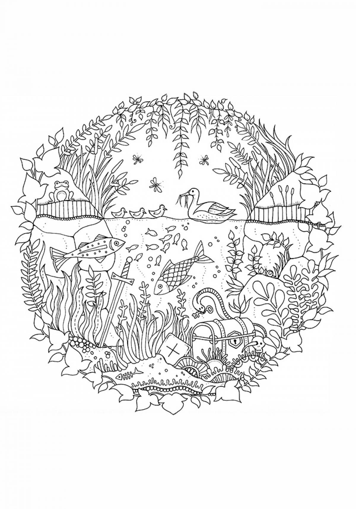Раскраска Джоанна Басфорд Зачарованный лес