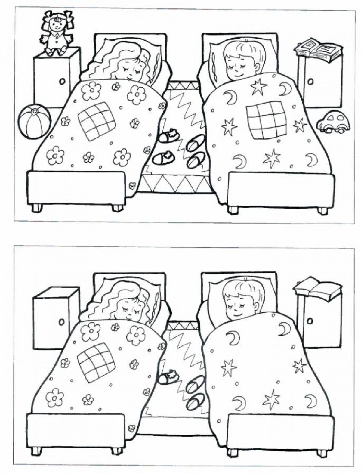 Задания для дошкольников спальня