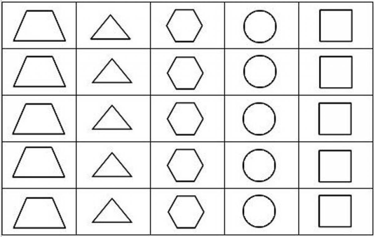 Геометрические фигуры картинка раскраска
