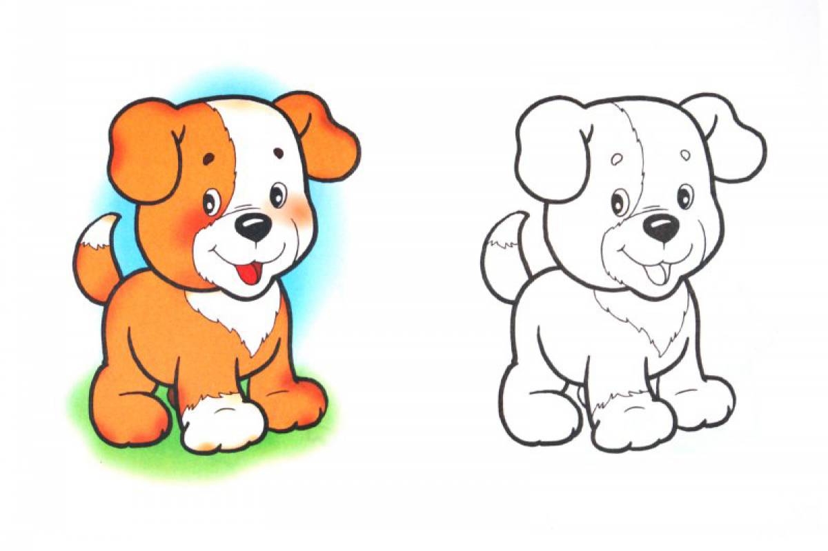 картинки собаки для детей распечатать цветные
