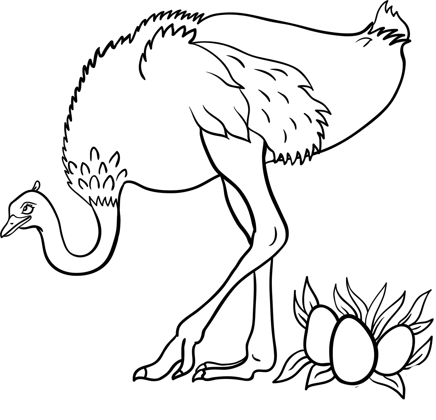 Рисунок детский страус