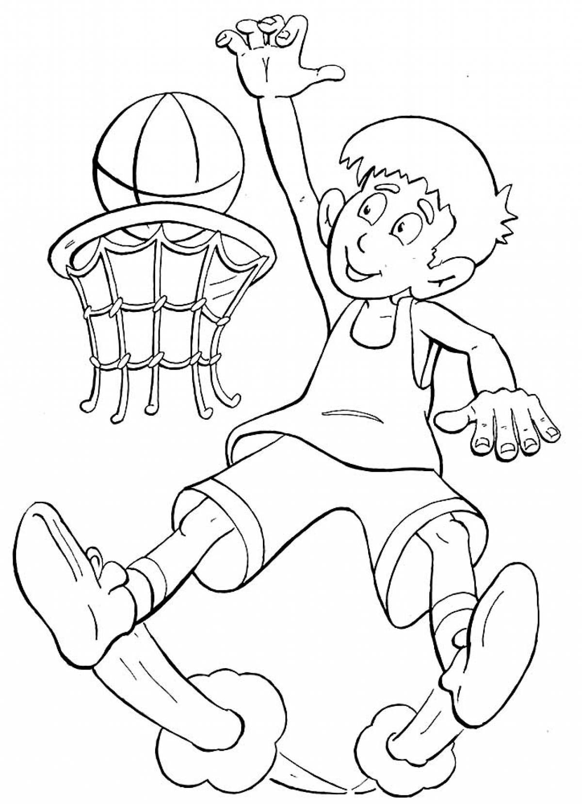 Boy playing basketball