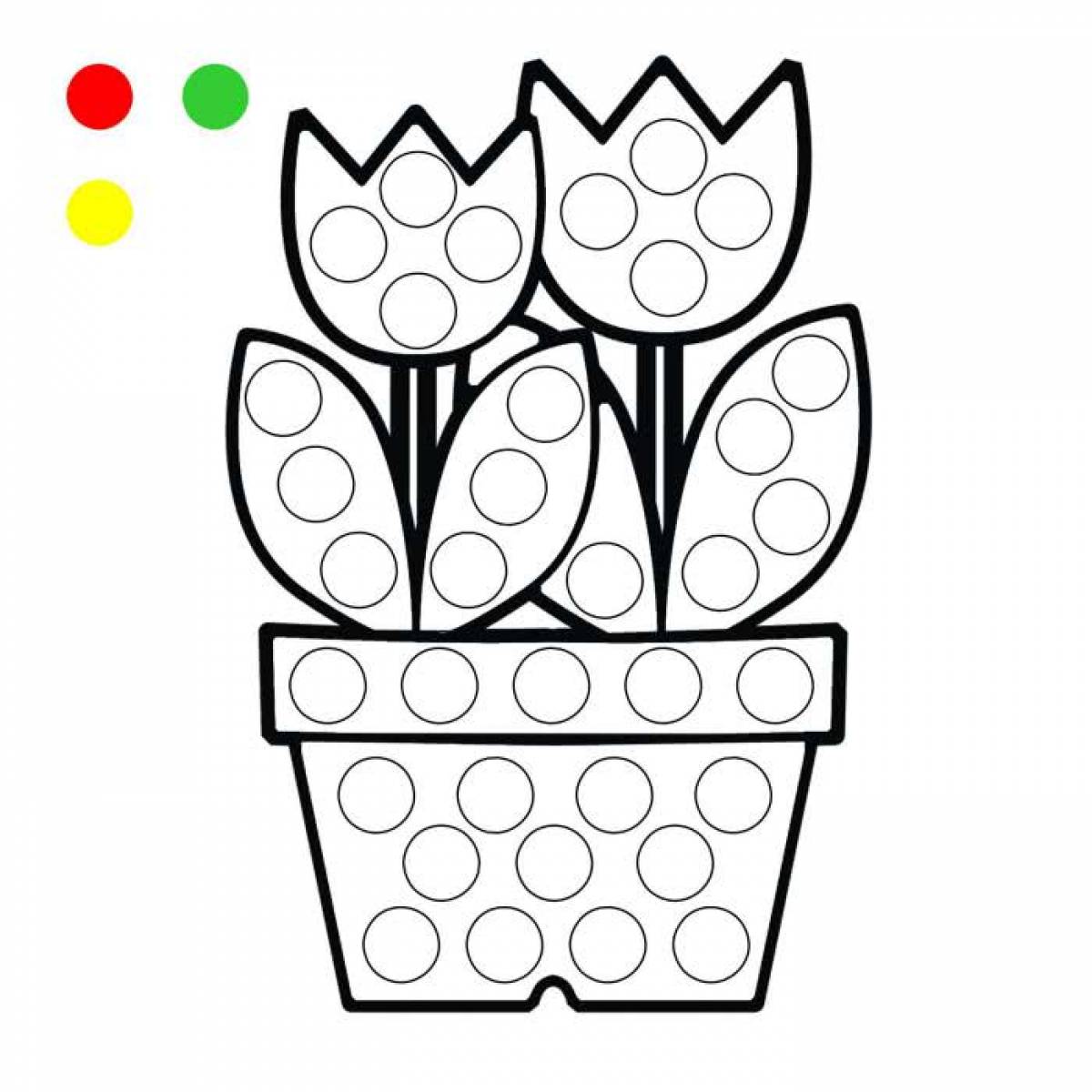 Coloring pages for fingers tulips