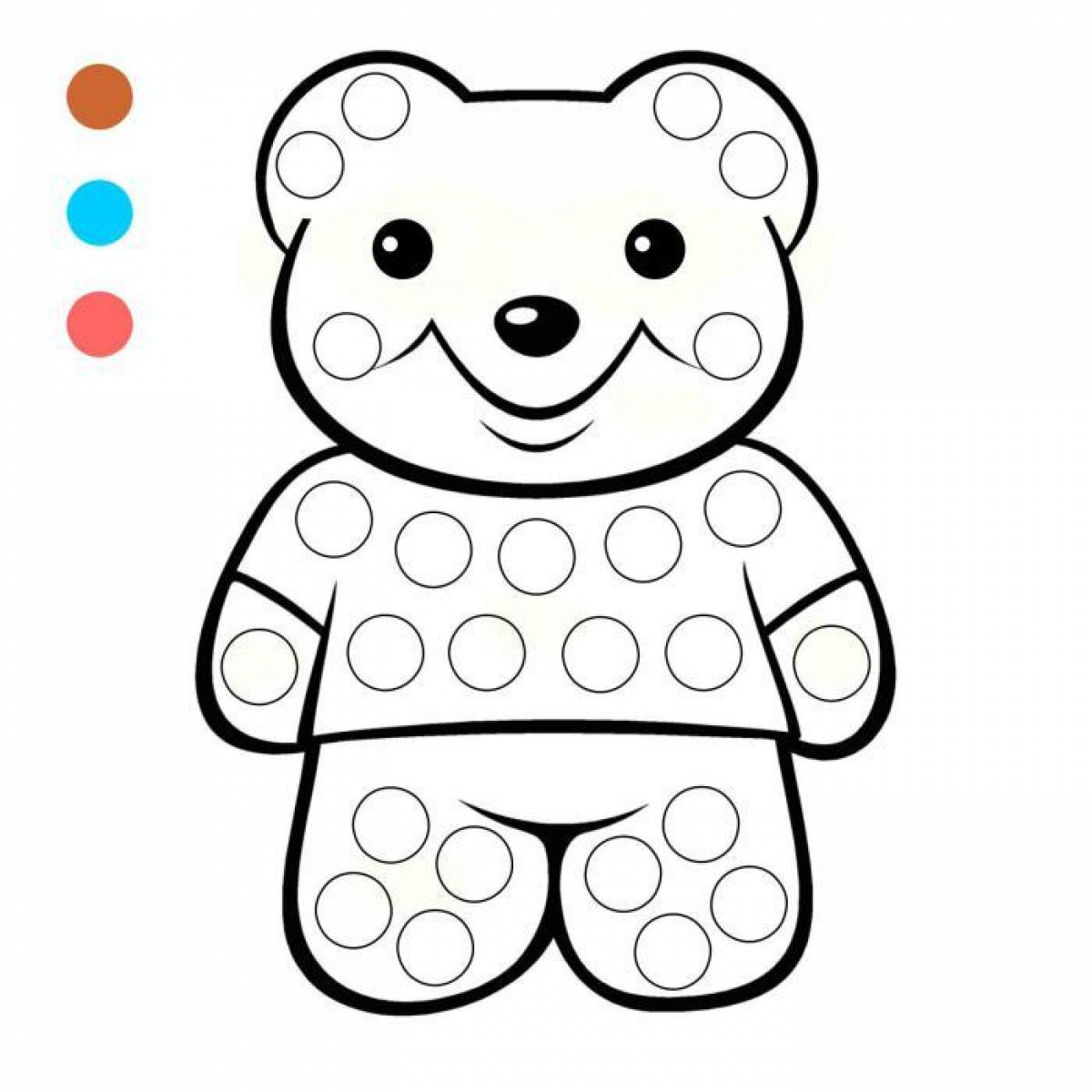 Coloring pages for fingers bear