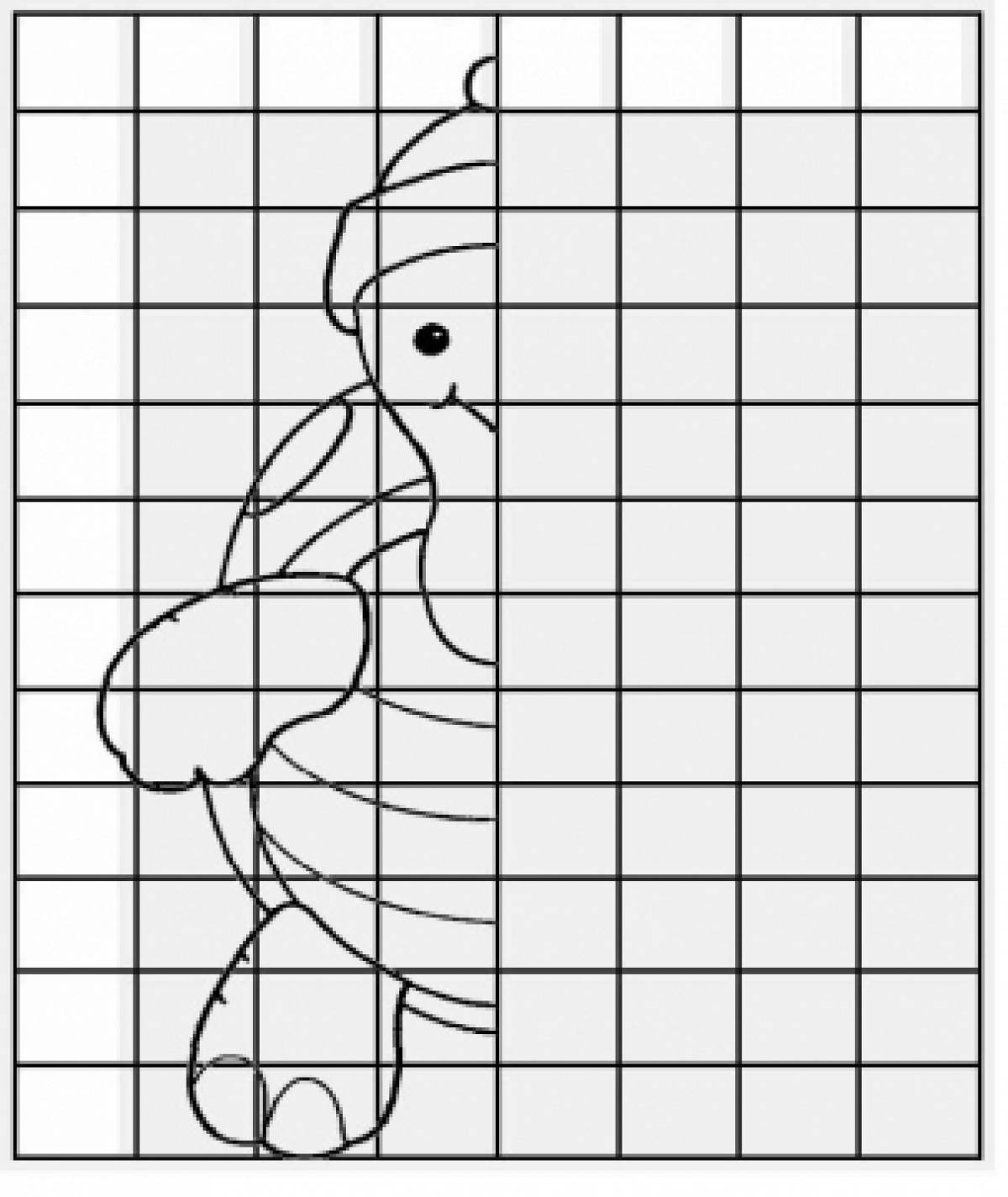 Draw a turtle in the cells