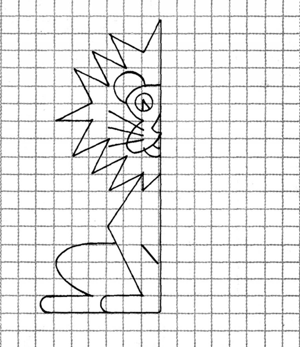 Draw a lion in the cells