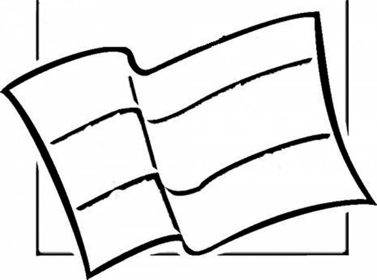 Coloring page flag of Russia