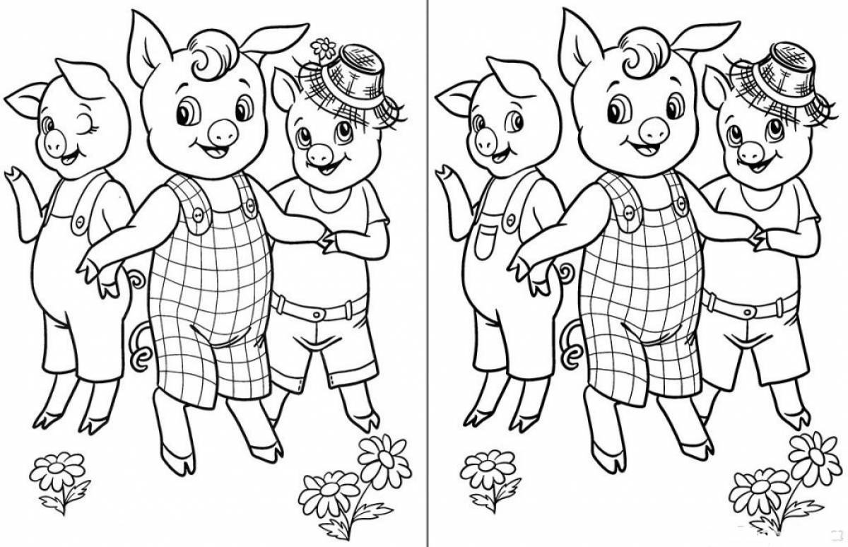 Spot the difference three little pigs