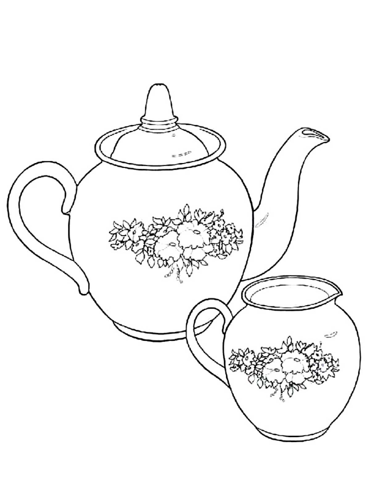 Sugar bowl and tea pot