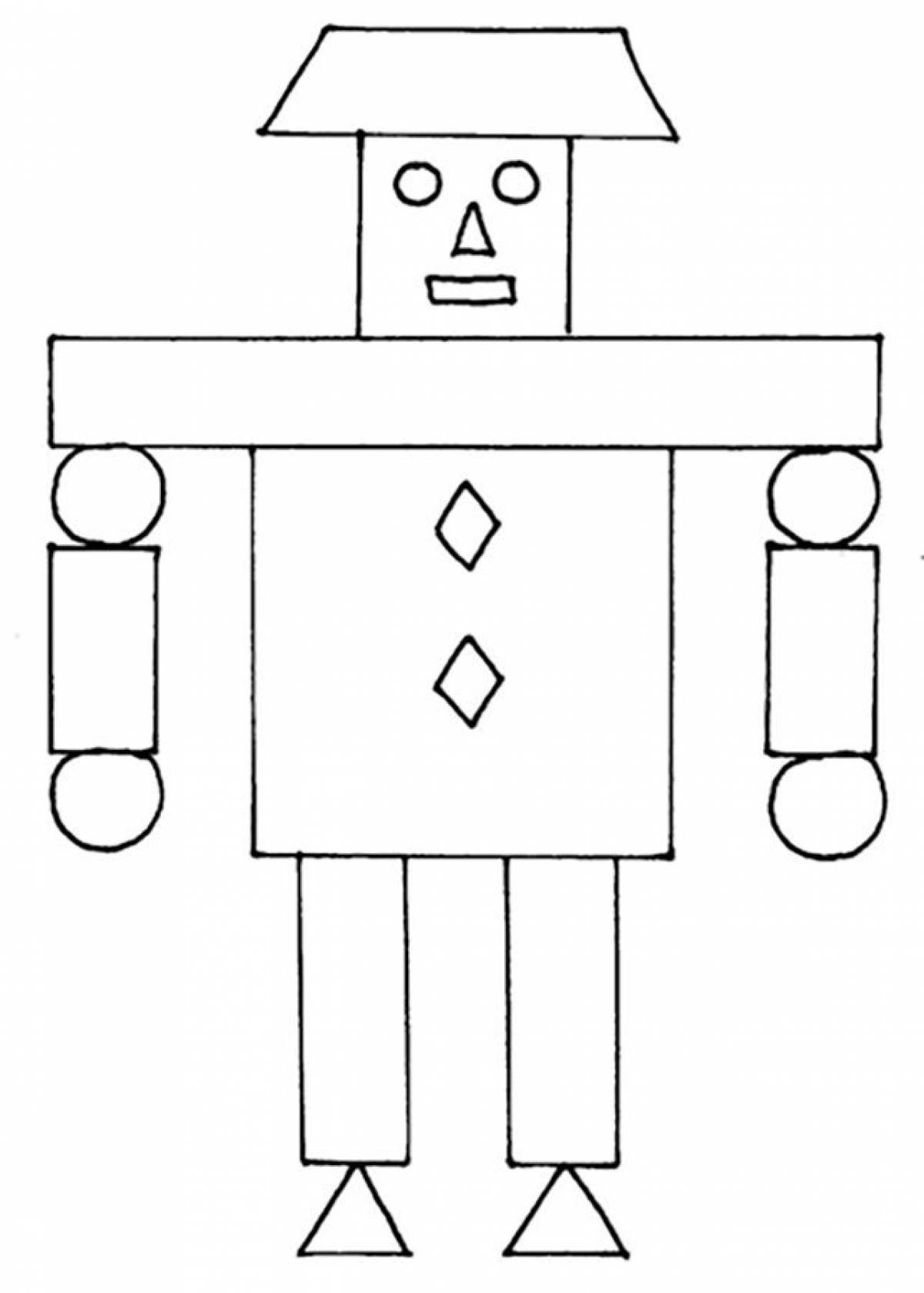 Robot made of geometric shapes