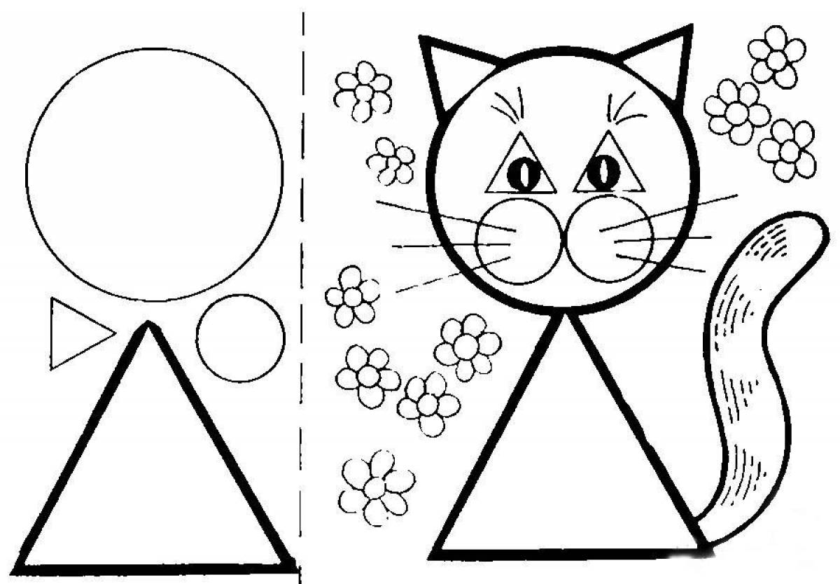 Cat from geometric shapes