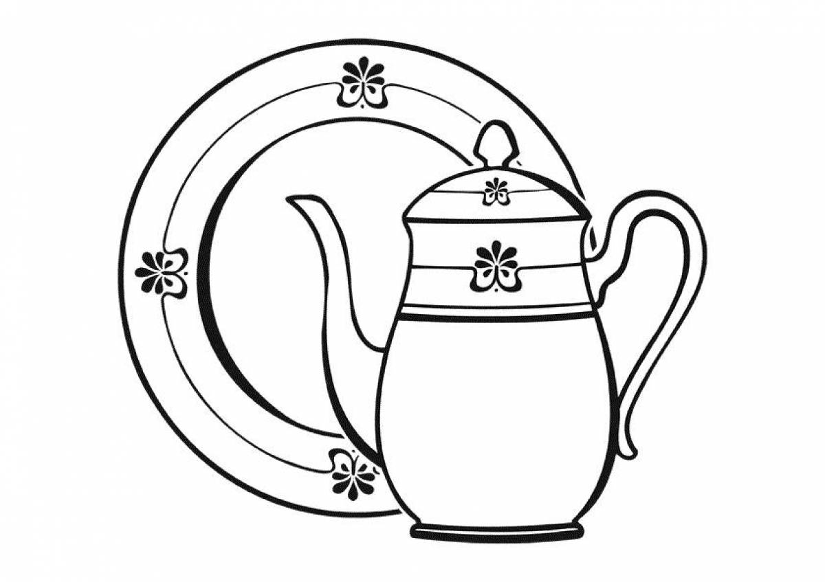 Teapot and plate
