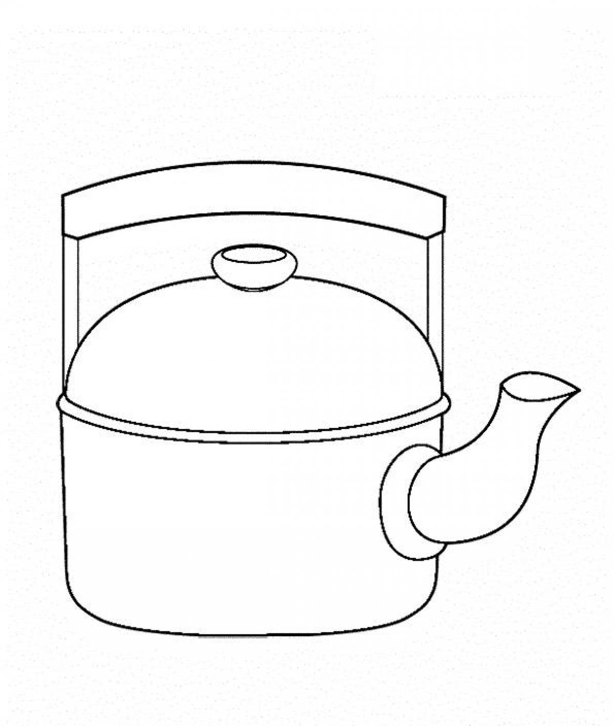 Kettle with boiling water