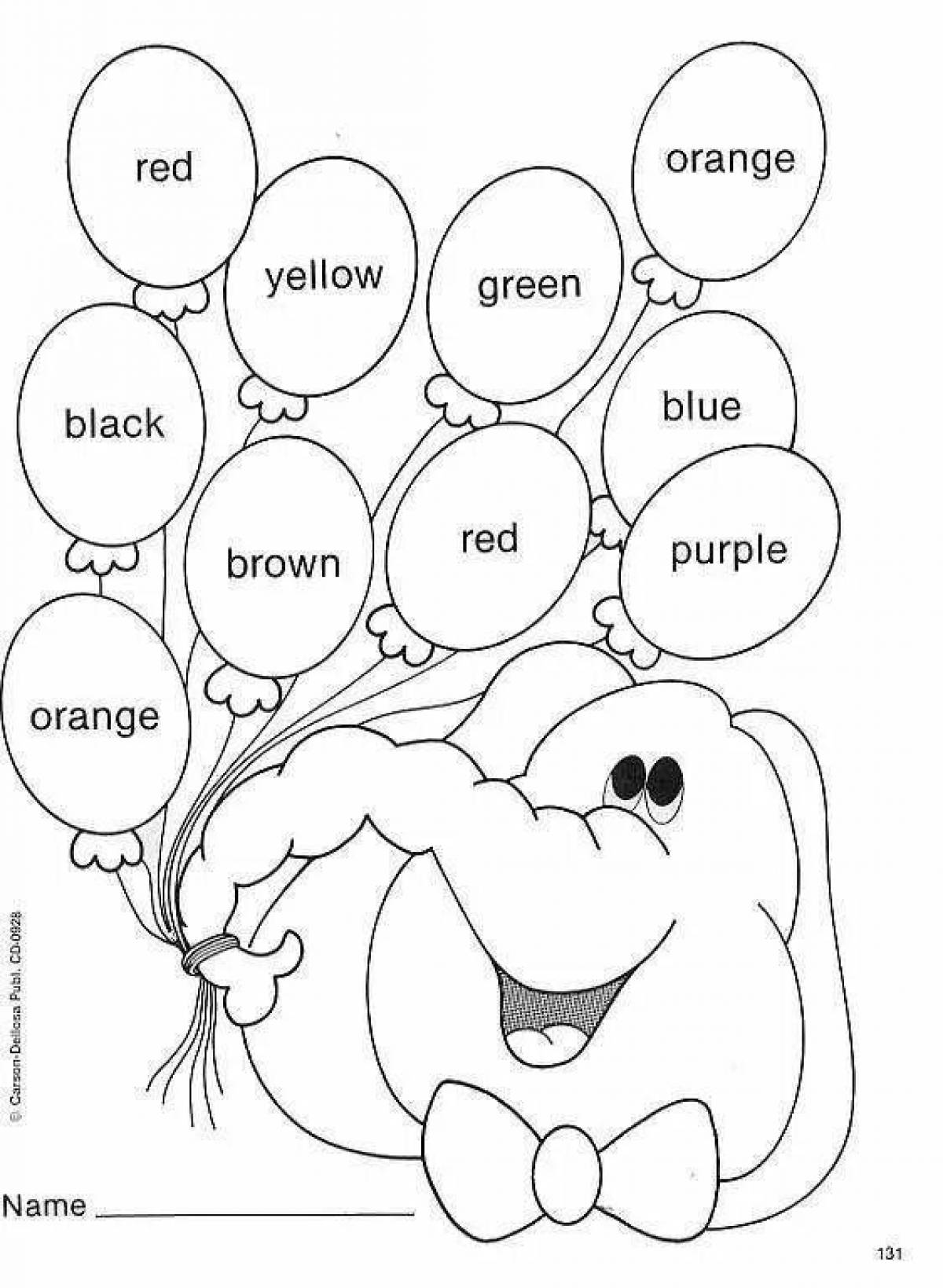 5 слов по теме цвета
