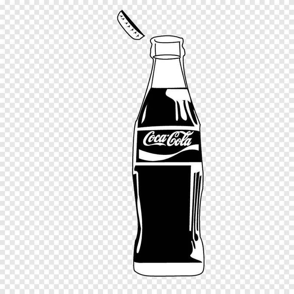 Рисунок колы. Бутылка газировки без фона. Контурная бутылка Coca-Cola. Бутылка черно белая. Кока кола бутылка вектор.