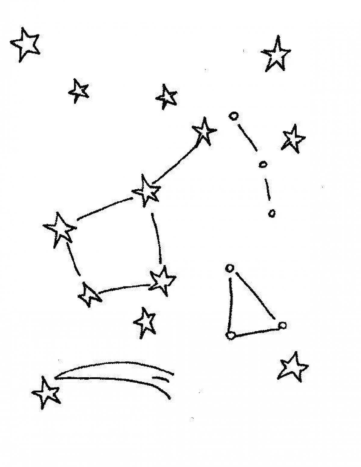 Рисование космос Созвездие для детей раскраски