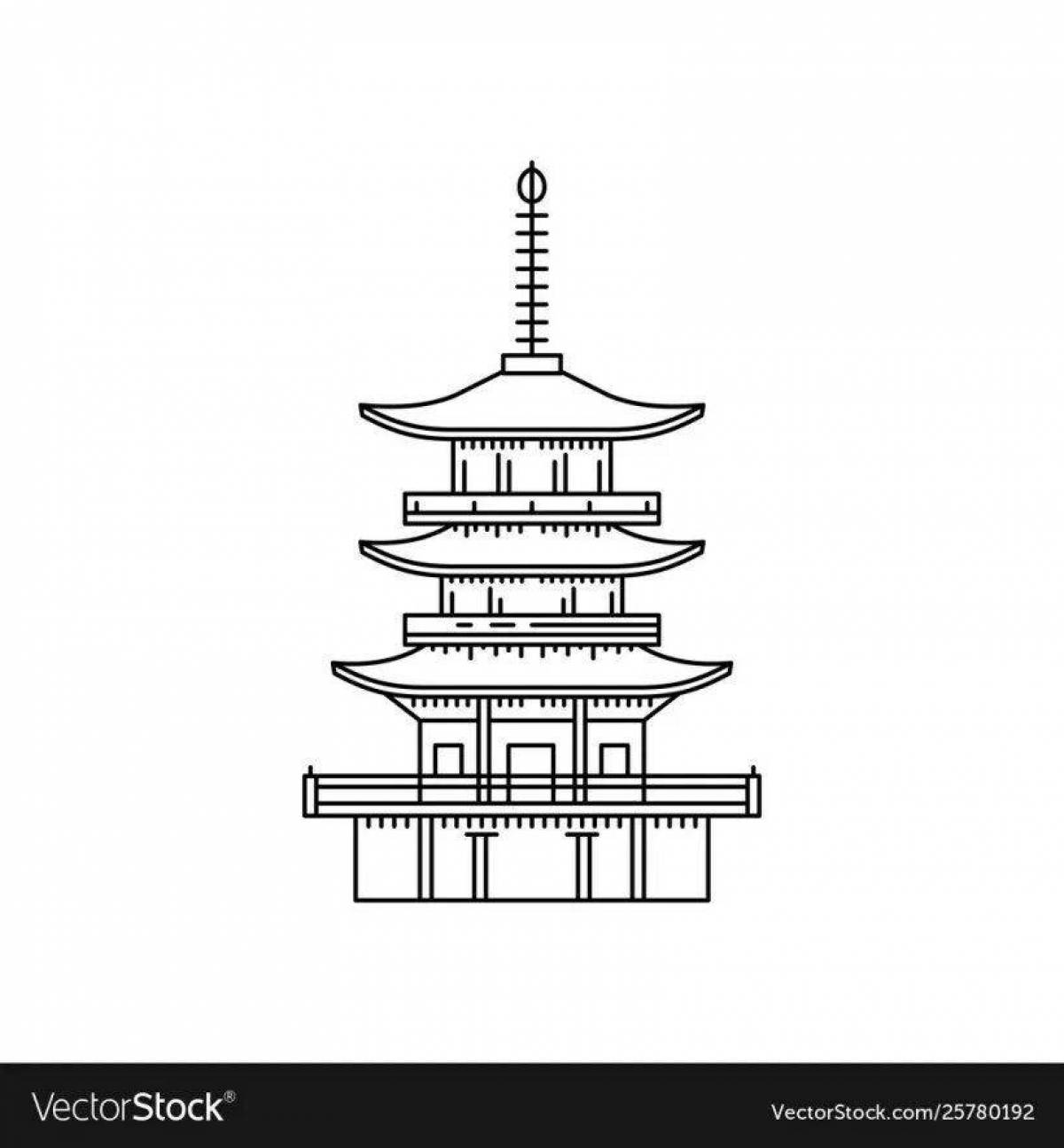 Японская пагода рисунок 4 класс