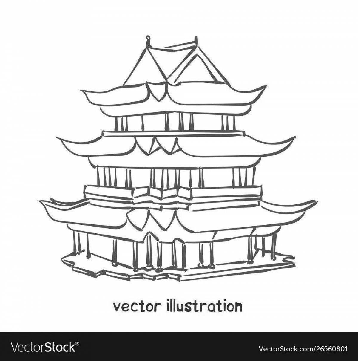 Китайская пагода Графика